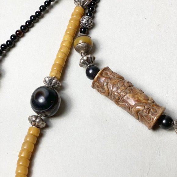 Ancient Cong bead Jade necklace - Picture 3 of 4